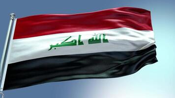 4k rendre Irak drapeau vidéo agitant dans vent Irak drapeau vague boucle agitant dans vent réel video