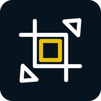 Expand crop resize Line Yellow White Icon vector