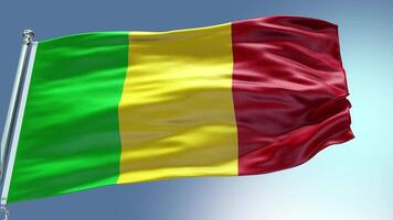 4k machen Mali Flagge Video winken im Wind Mali Flagge Welle Schleife winken im Wind echt