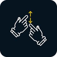 Tap and Scroll Line Yellow White Icon vector