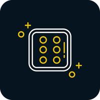 Dice six Line Yellow White Icon vector