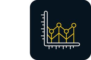 Line chart Line Yellow White Icon vector