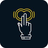 Two Fingers Double Tap Line Yellow White Icon vector