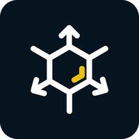 3d coordinate axis Line Yellow White Icon vector