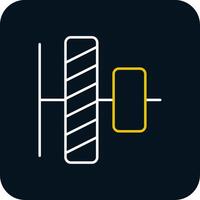 Vertical alignment Line Yellow White Icon vector