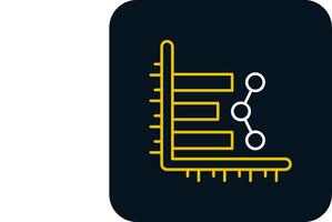 Bar chart Line Yellow White Icon vector