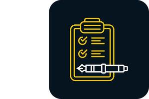 Check list Line Yellow White Icon vector