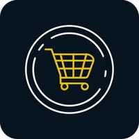 Shopping cart Line Yellow White Icon vector