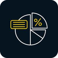 Pie graph Line Yellow White Icon vector