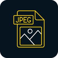 Jpg file format Line Yellow White Icon vector