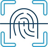 Finger print Line Blue Two Color Icon vector