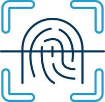 Finger print Line Blue Two Color Icon vector