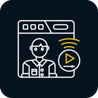 Live streaming Line Yellow White Icon vector