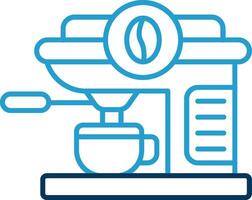 Coffee machine Line Blue Two Color Icon vector