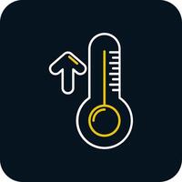 High temperature Line Yellow White Icon vector