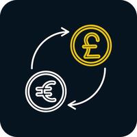Currency exchange Line Yellow White Icon vector