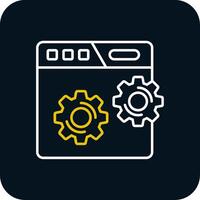 Web setting Line Yellow White Icon vector