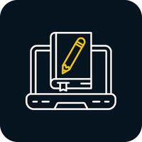 Online learning Line Yellow White Icon vector