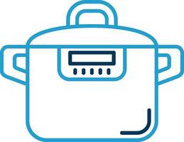 Pressure cooker Line Blue Two Color Icon vector