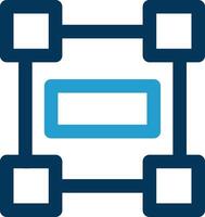 Rectangle frame Line Blue Two Color Icon vector