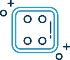 Dice four Line Blue Two Color Icon vector