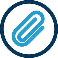 Paperclip 1 Line Blue Two Color Icon vector