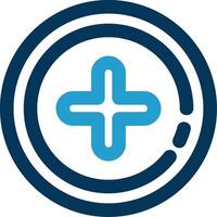 Add 2 Line Blue Two Color Icon vector
