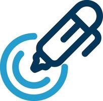 Pen pressure Line Blue Two Color Icon vector