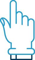 Hand click Line Blue Two Color Icon vector