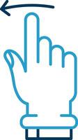 Swipe Left Line Blue Two Color Icon vector