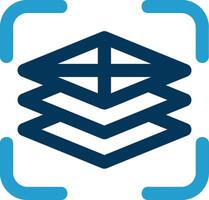 Fill adjustment layer Line Blue Two Color Icon vector