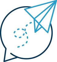 Paper plane Line Blue Two Color Icon vector