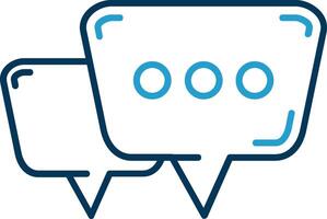 Chat bubbles Line Blue Two Color Icon vector