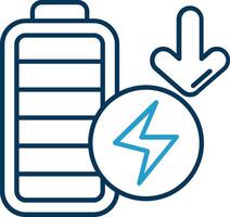 Low battery Line Blue Two Color Icon vector