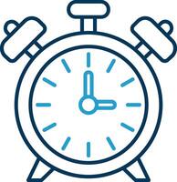 Alarm clock Line Blue Two Color Icon vector
