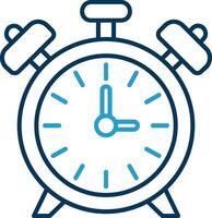 Alarm clock Line Blue Two Color Icon vector