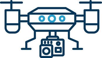 Camera drone Line Blue Two Color Icon vector