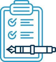 Check list Line Blue Two Color Icon vector