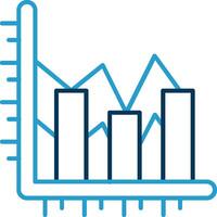 Bar chart Line Blue Two Color Icon vector