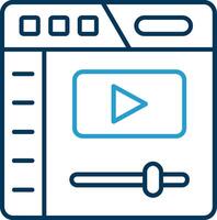 Video player Line Blue Two Color Icon vector