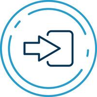 Log in Line Blue Two Color Icon vector
