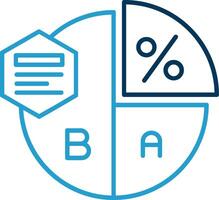 Pie chart Line Blue Two Color Icon vector