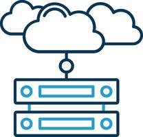 Cloud data Line Blue Two Color Icon vector