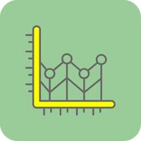 Line chart Filled Yellow Icon vector