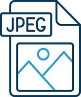 Jpg file format Line Blue Two Color Icon vector