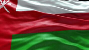 4k render Omã bandeira vídeo acenando dentro vento Omã bandeira onda ciclo acenando dentro vento real video