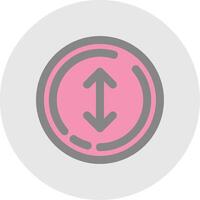 Up and down arrow Line Filled Light Circle Icon vector