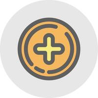 Plus sign Line Filled Light Circle Icon vector
