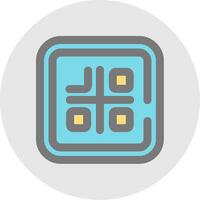 Qr code Line Filled Light Circle Icon vector