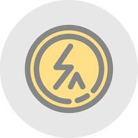 Flash auto Line Filled Light Circle Icon vector